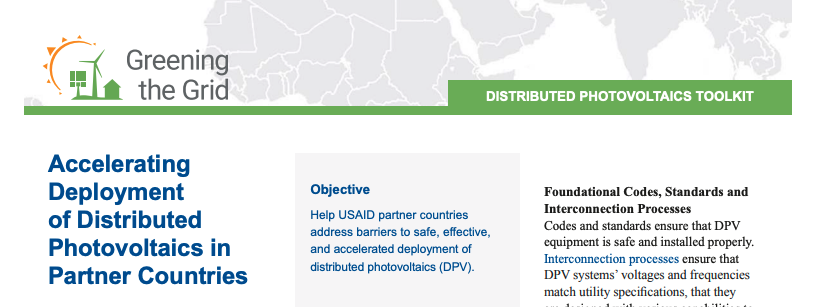 AcceleratingDeploymentof DistributedPhotovoltaics inPartner Countries