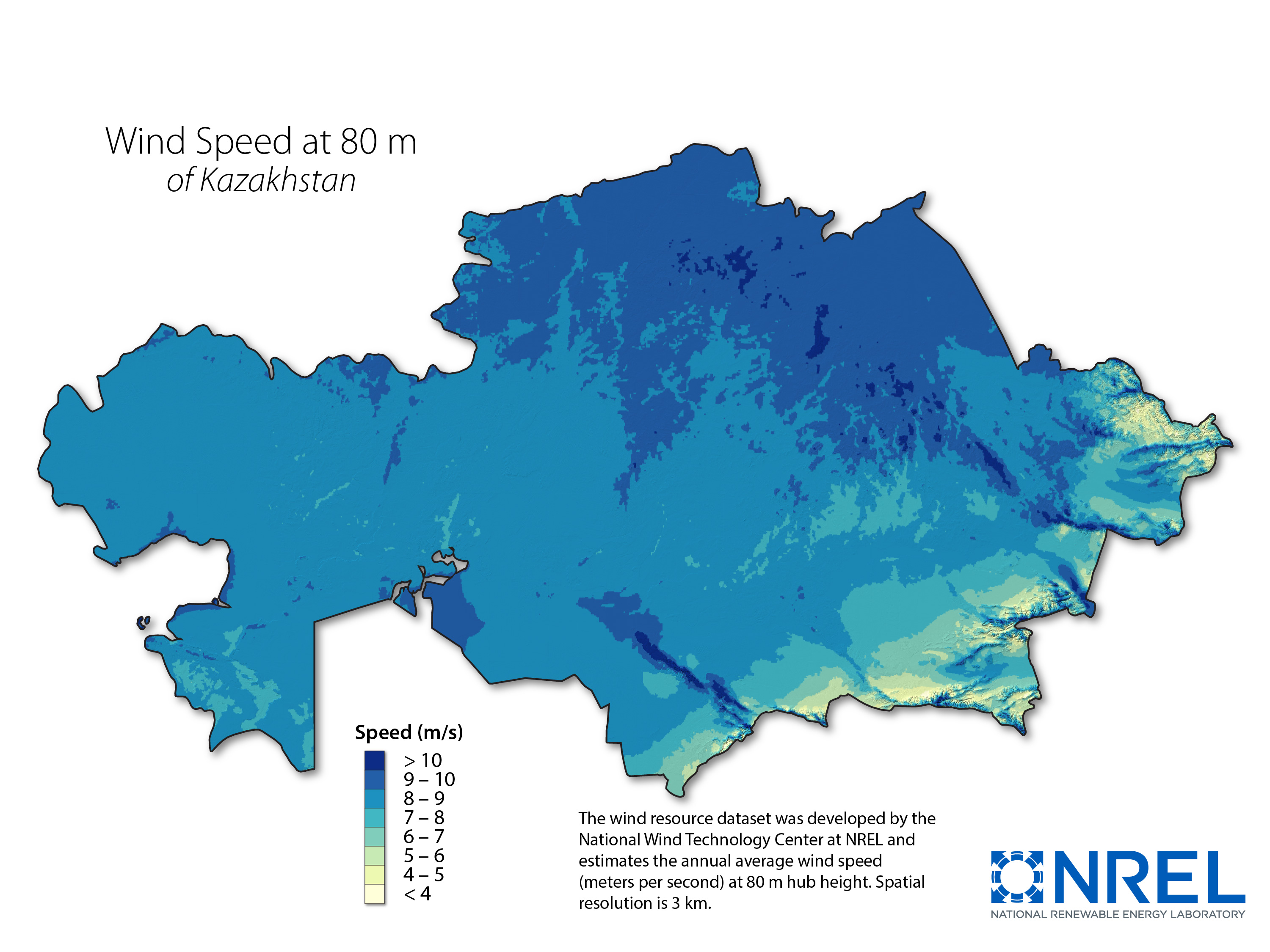 Kazakhstan Wind Resource Map